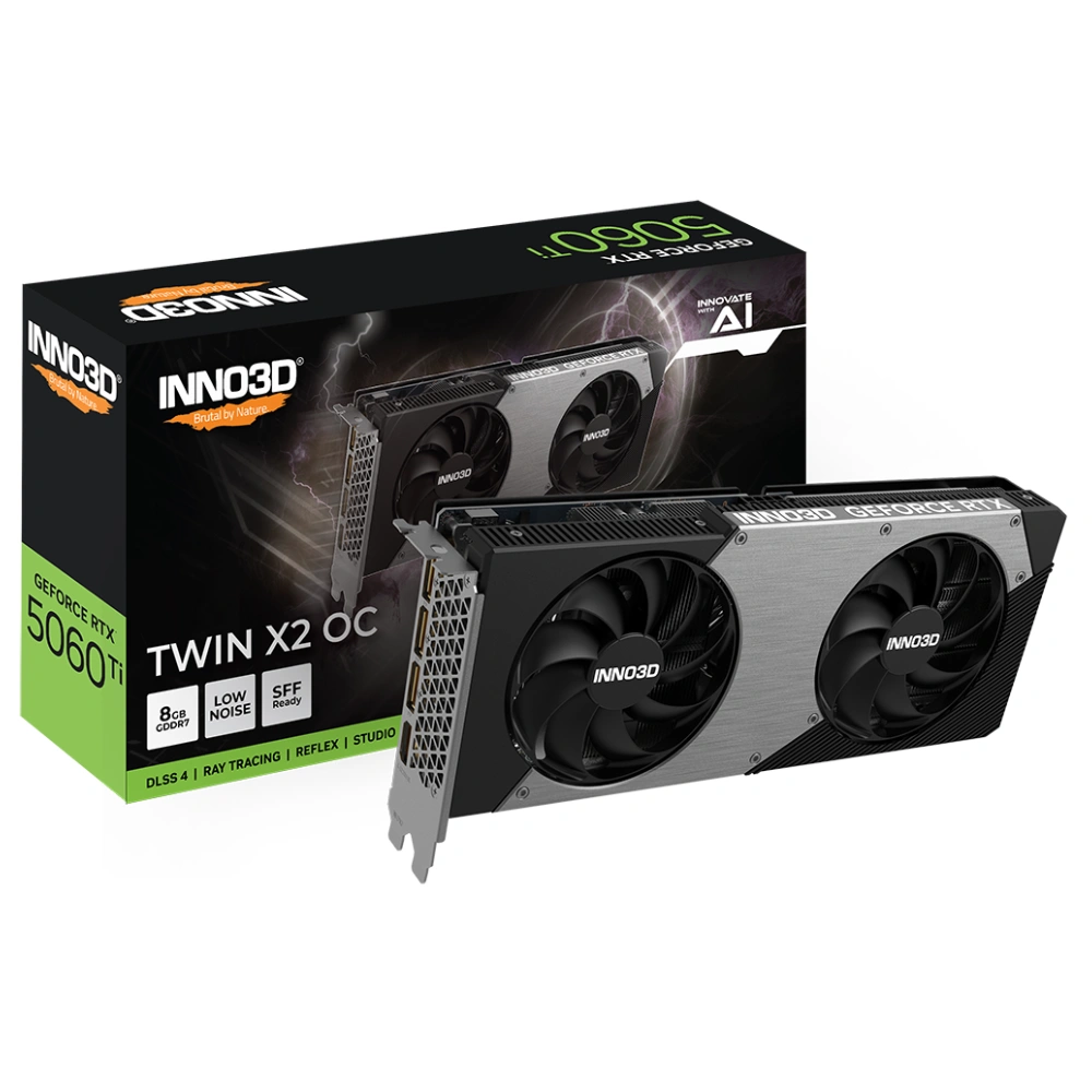 INNO3D Nvidia Graphic Card RTX 5060 Ti 8GB DDR7 Twin X2 OC Dual Fan view 3